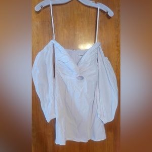 White off the shoulder mini dress